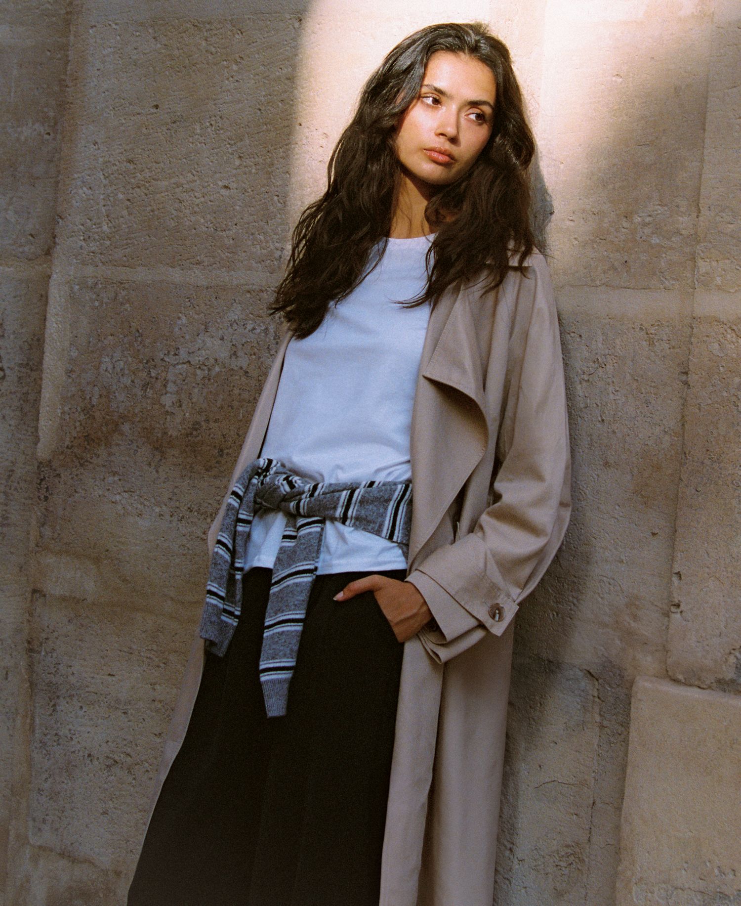 Women's Trench Twill Button-Front Raglan Jacket