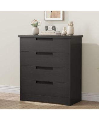 4-Drawer Dresser – Chest of Drawers with Embedded Handles, Wooden Organizer for Bedroom, Nursery and Hallway