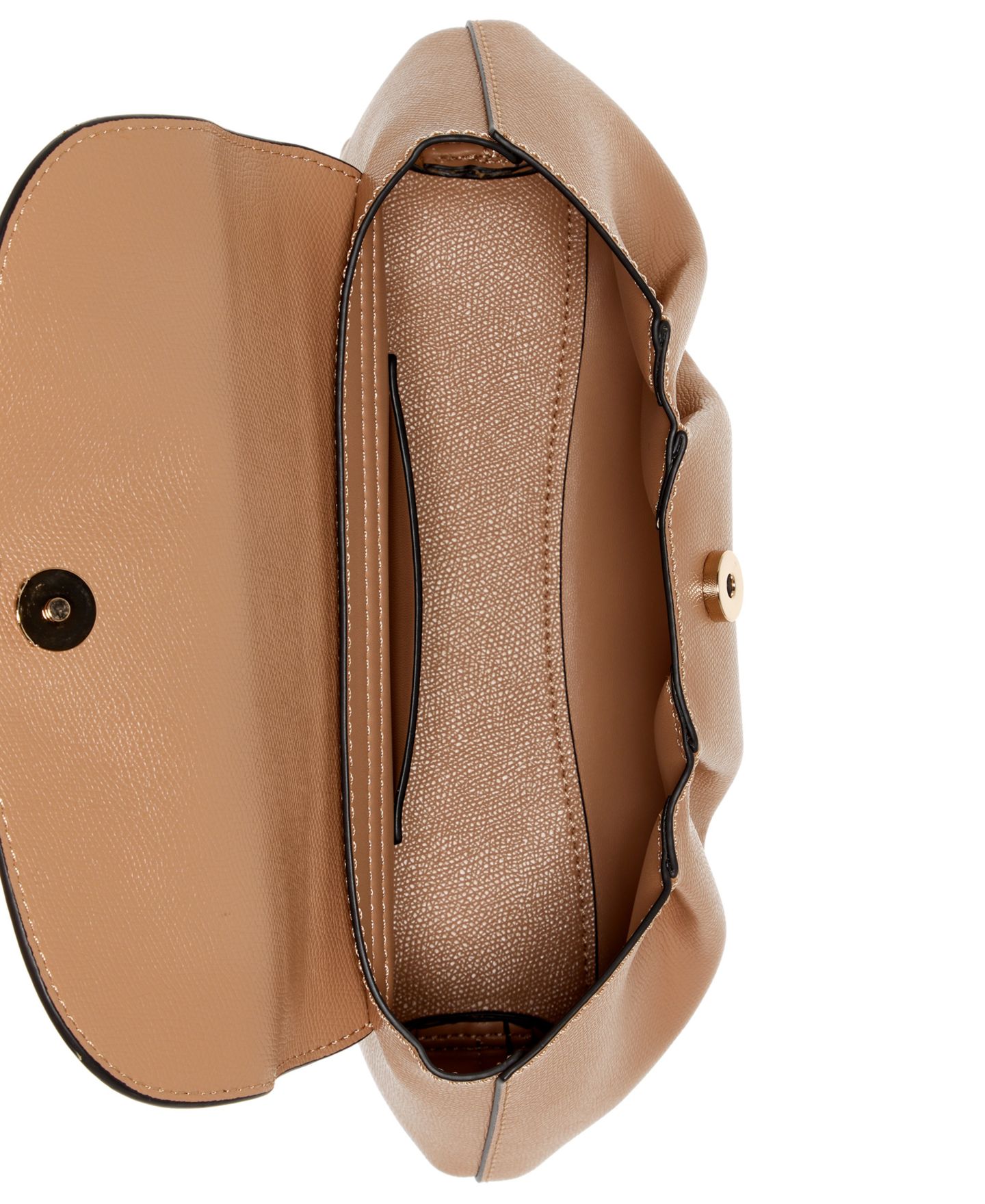 Женская сумка GUESS Amorette Top Handle Medium Flap Satchel Handbag, цвет: Бежевый — фото 4
