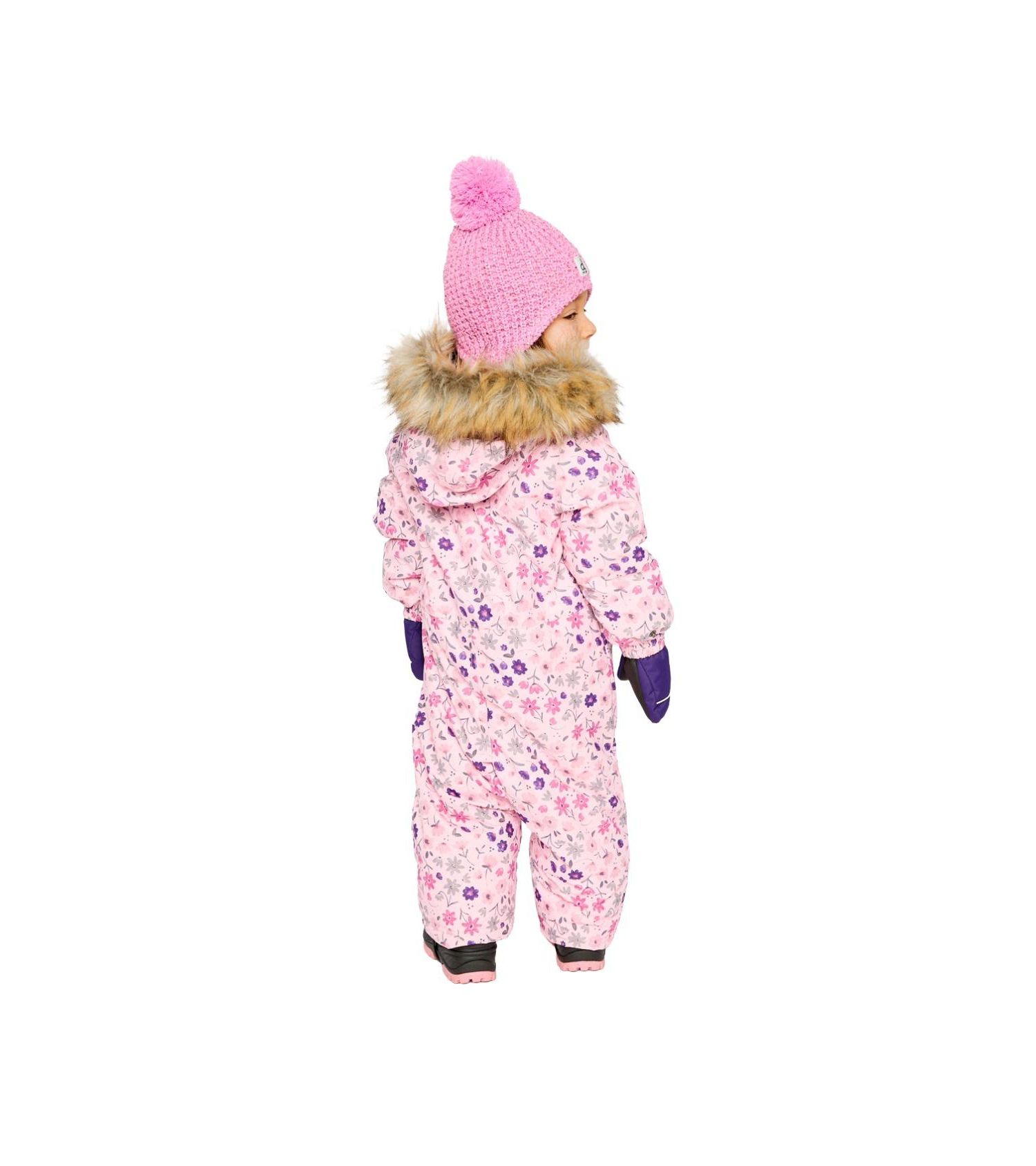 Baby Girl ( 6M to 24 M ) One Piece Snowsuit Adapted for Car Seats Mini Flower Print