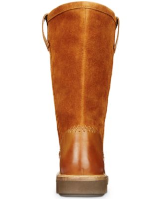 Clarks Women's Glick Clarmont Ankle Boot - Leather, Faux Fur Trim, Lace-Up, 1 Inch Heel