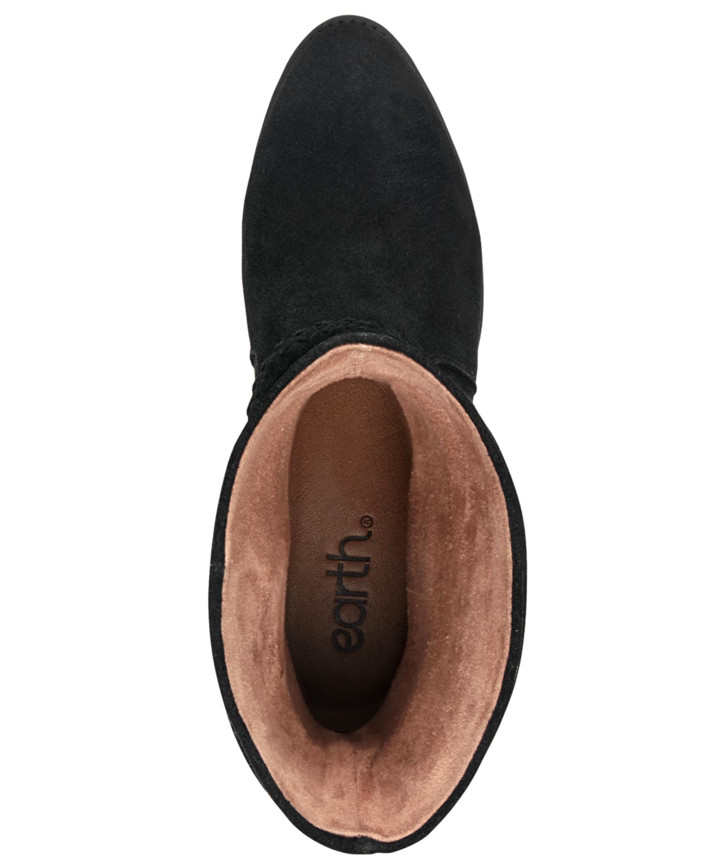 Женские ботинки Earth Printy Suede Ruched Low Heel, цвет: Чёрный замшевый — фото 6