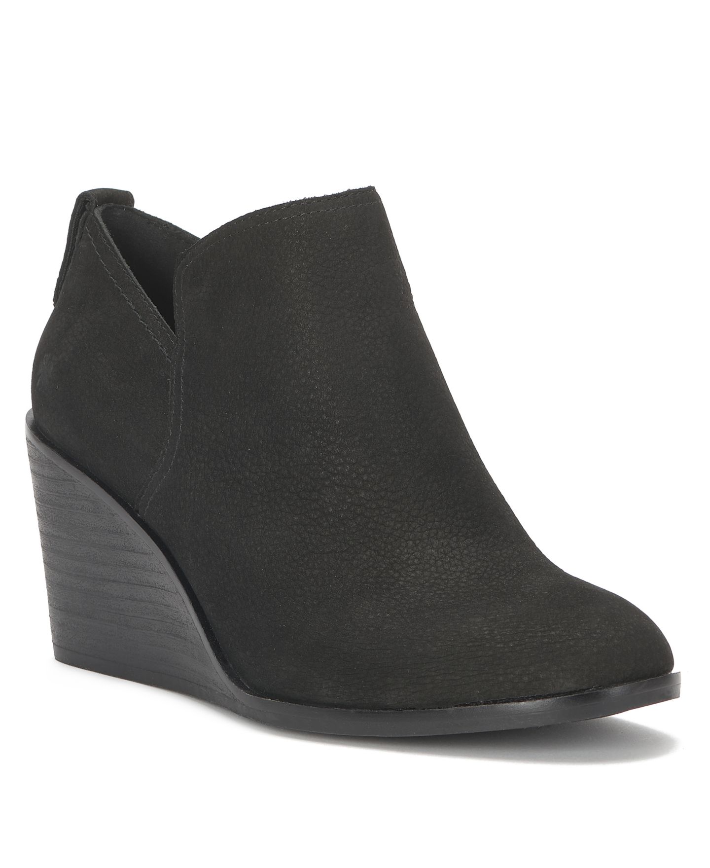 Женские ботинки Lucky Brand Zinlay Wedge Heel Booties, цвет: Чёрный кожаный — фото 1