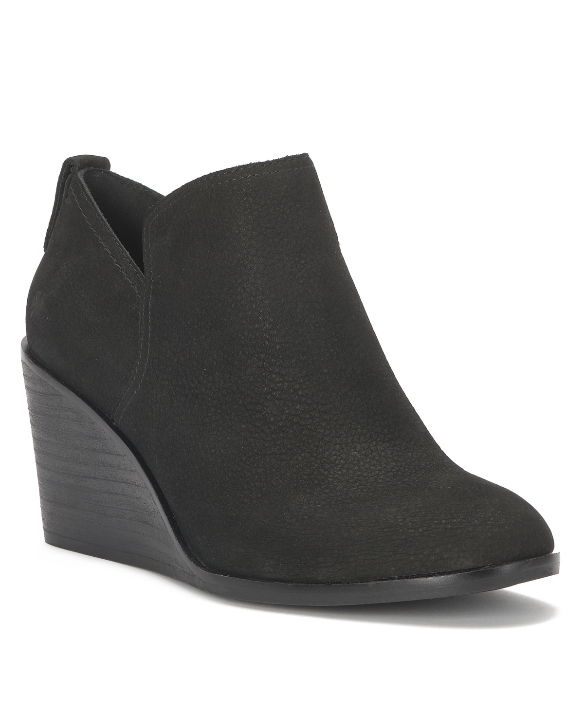 Lucky Brand Women's Zinlay Wedge Heel Booties - Black Leather