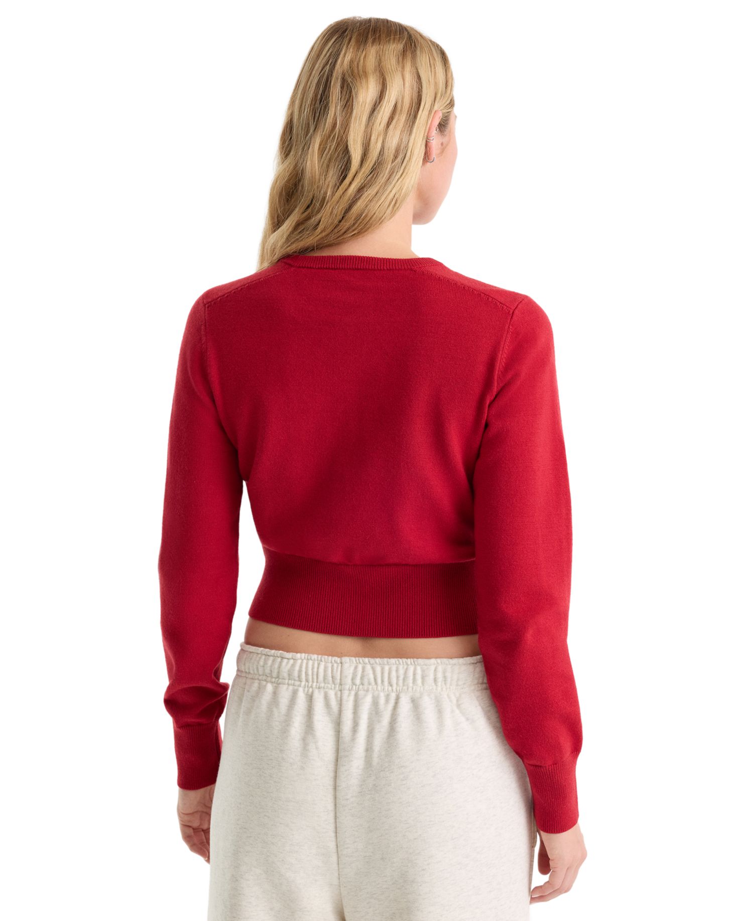 Women's Fine Knit Crewneck Cardigan