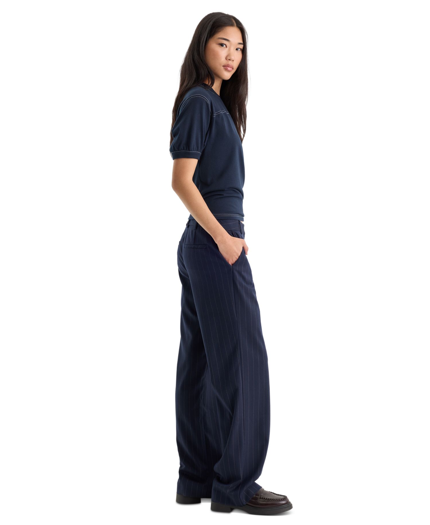 Women's Low-Rise Relaxed Straight-Leg Pants
