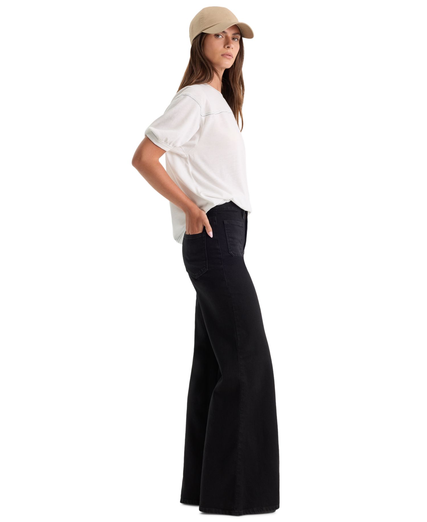 Petite High-Rise Wide-Leg Ankle Pants