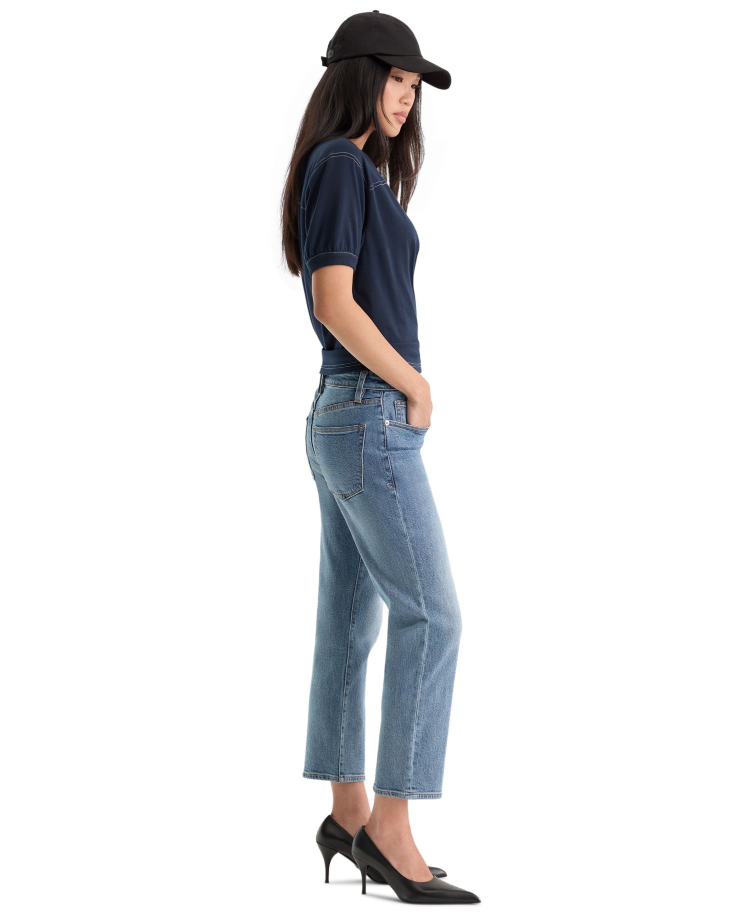 Women's Vintage Mid-Rise Straight-Leg Ankle Jeans