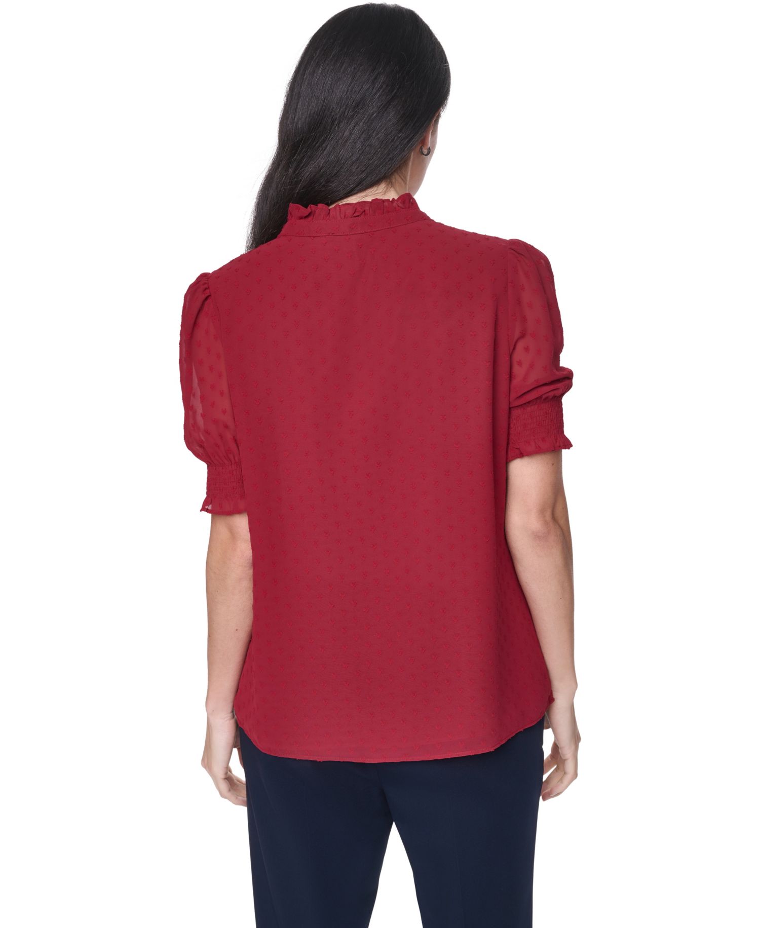 Women's Clip Dot Mock Neck Popover Top