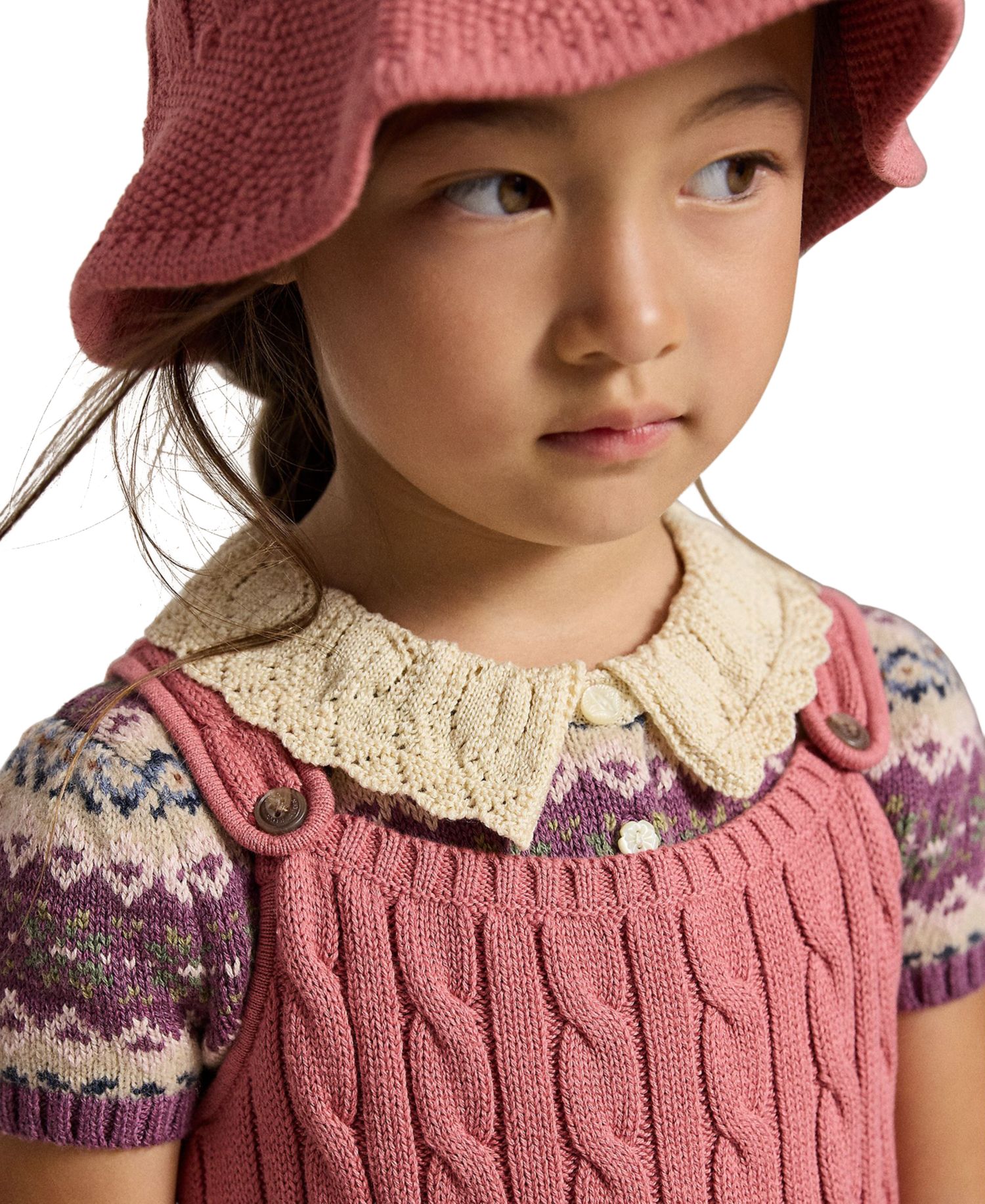 Girls' 2T-6X Cable-Knit Cotton Sweater Dress