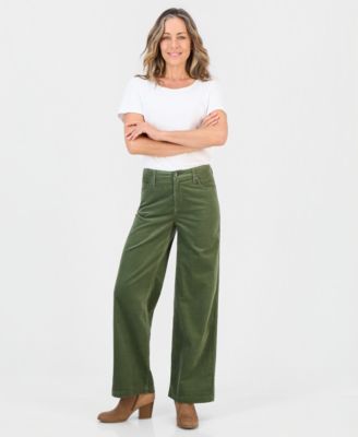 Petite Corduroy High-Waisted Wide-Leg Pants, Macy's Exclusive