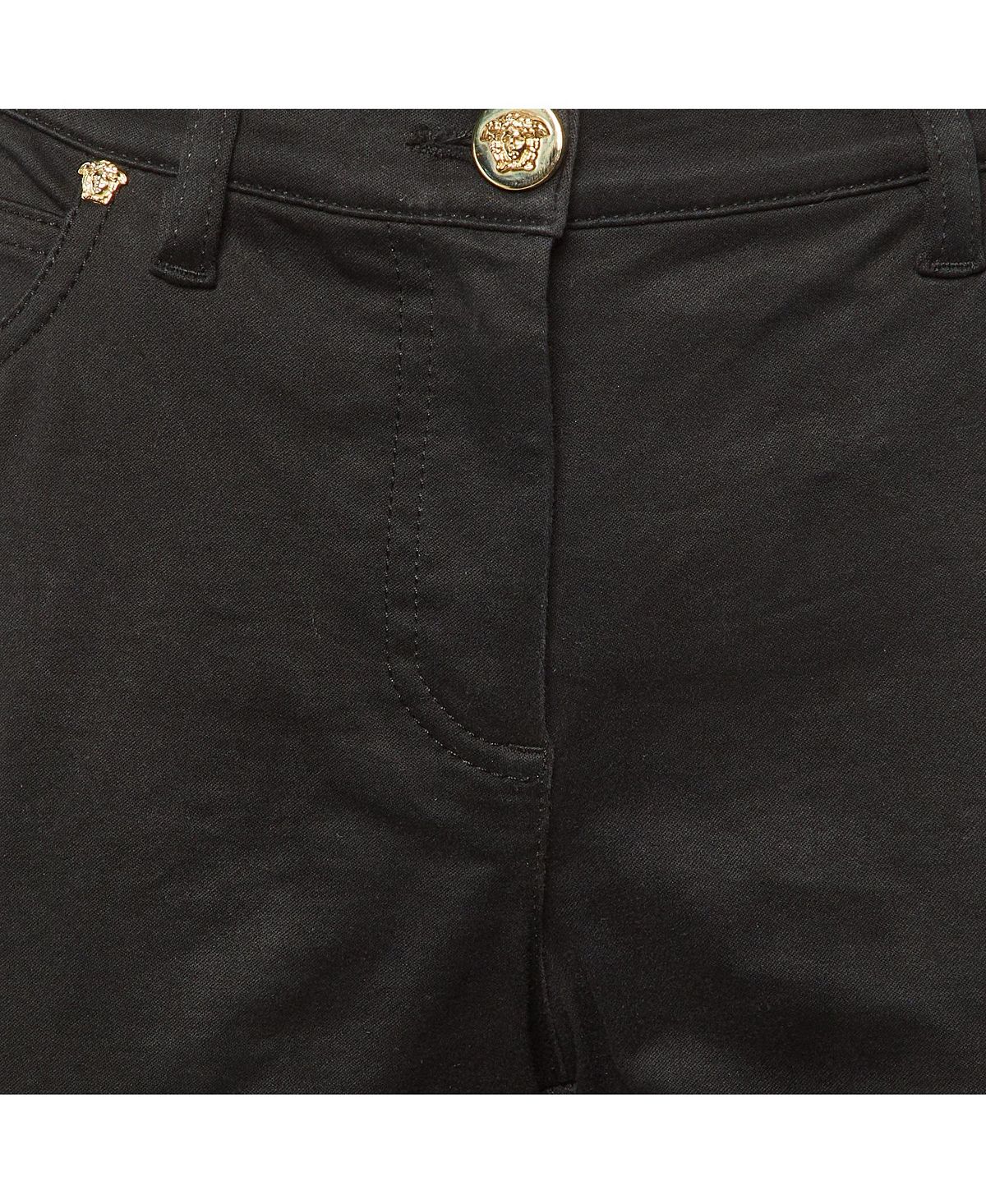 Pre-Owned Versace Women's Denim and Mesh Paneled Slim Fit Jeans view 3 — MAYCSS fashion products