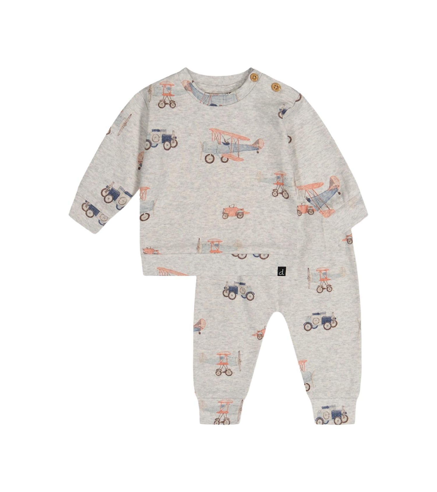 Baby Boys Cotton Pants and Top Set Printed Airplanes