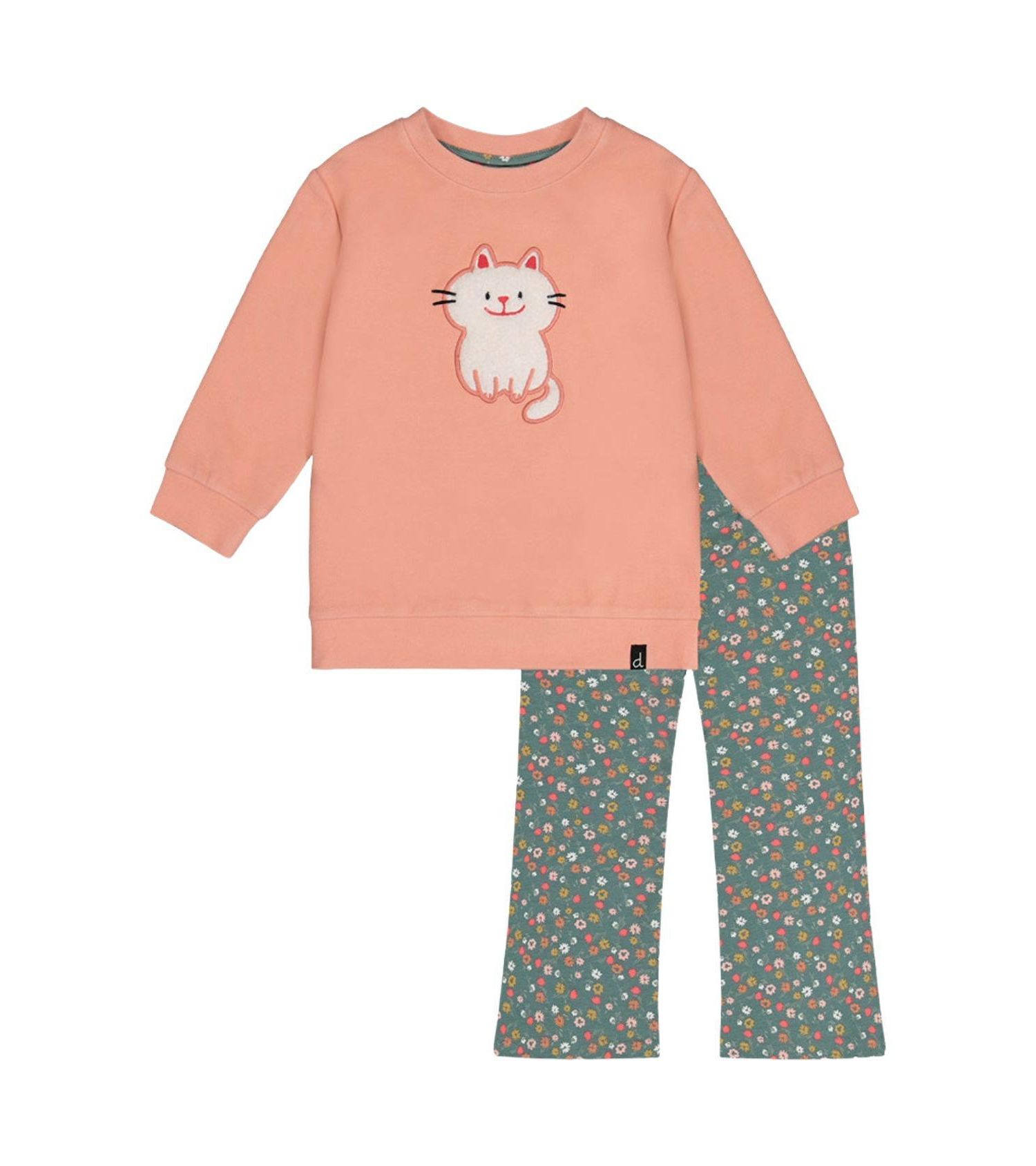 Baby Girls Tunic and Leggings Set Pale Pink and Green Floral Print