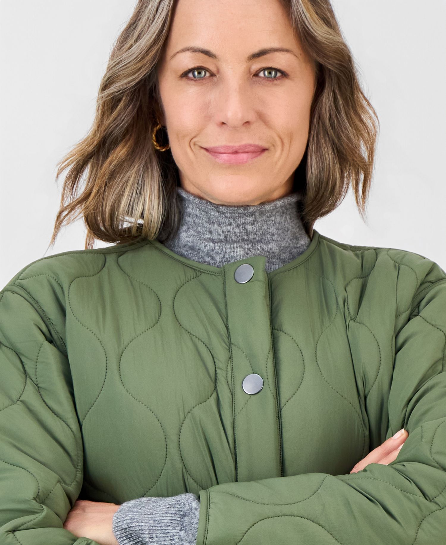 Petite Drawcord Bomber Quilted Jacket