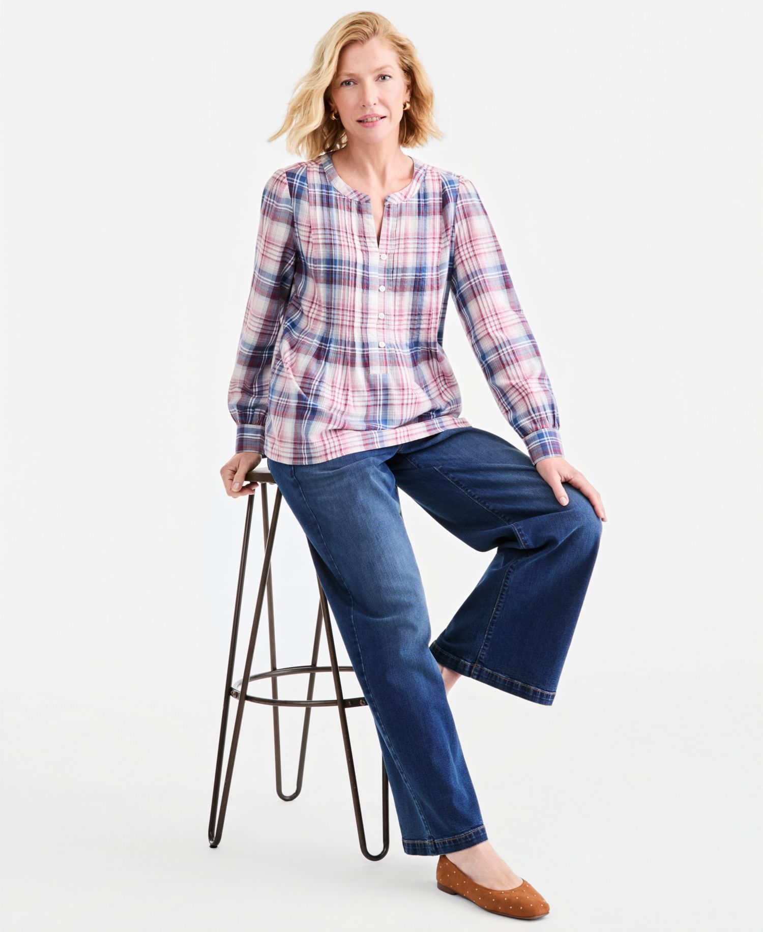 Women's Cotton Plaid Femme Shirt