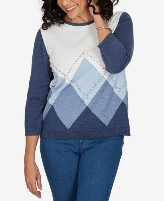 Women's Classic Argyle Beaded Sweater