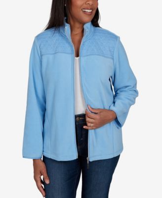 Women's Classic Quilted Zip Front Knit Jacket
