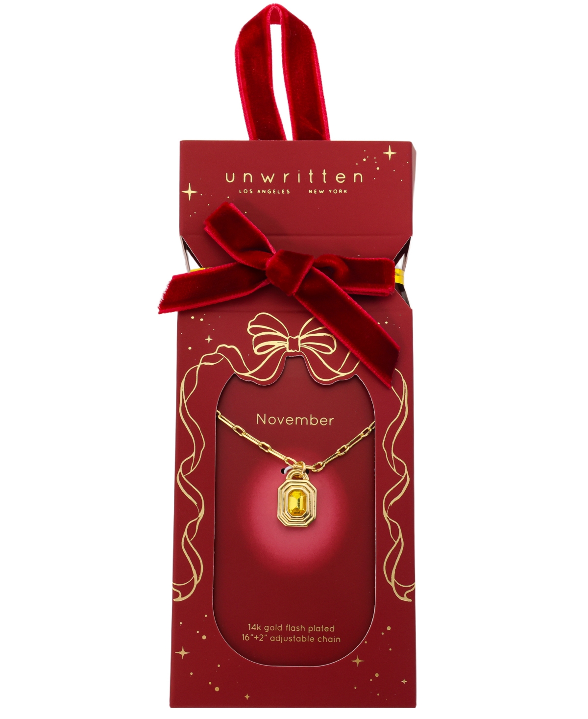 Unwritten Crystal 14k Gold-Plated Birthstone Pendant Necklace