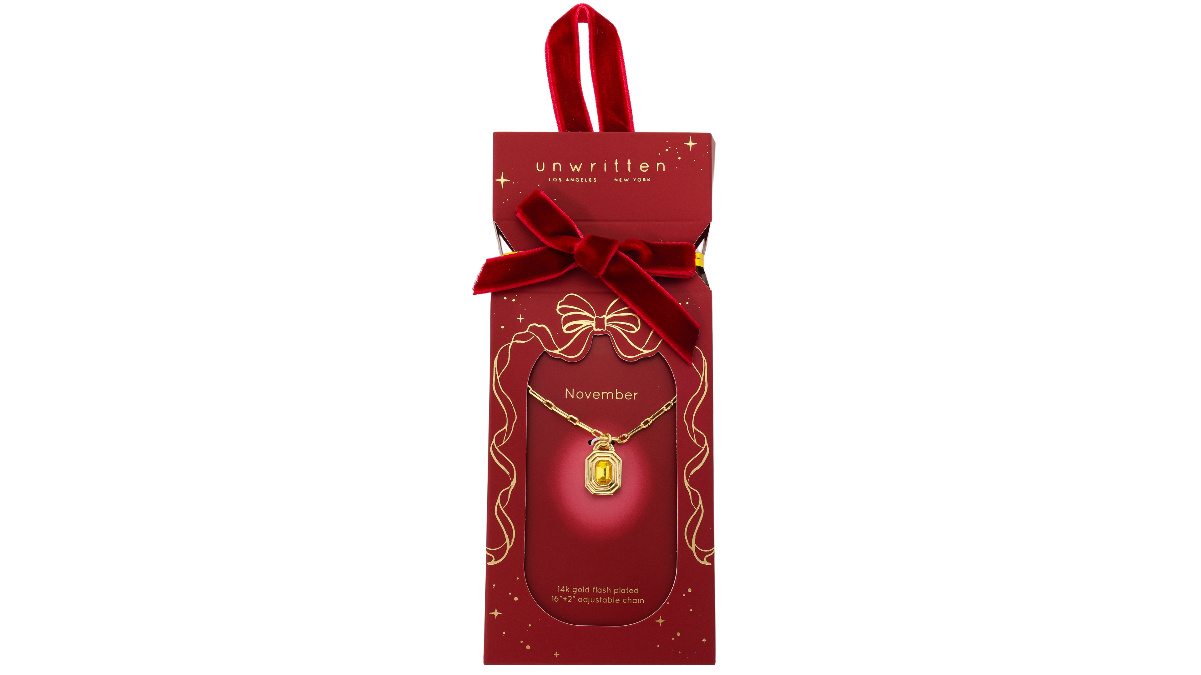 Unwritten Crystal 14k Gold-Plated Birthstone Pendant Necklace