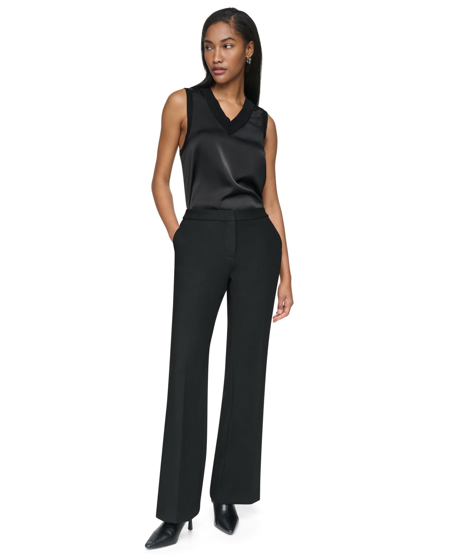 Women's Low-Rise Flare Trousers Pants
