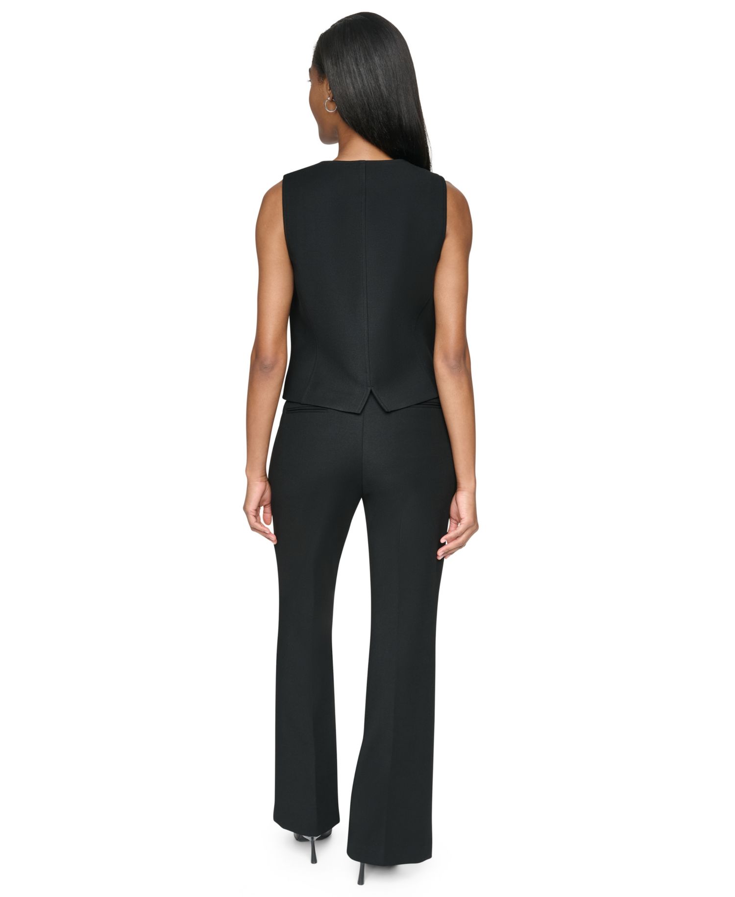 Women's Double Weave V-Neck Fitted Vest