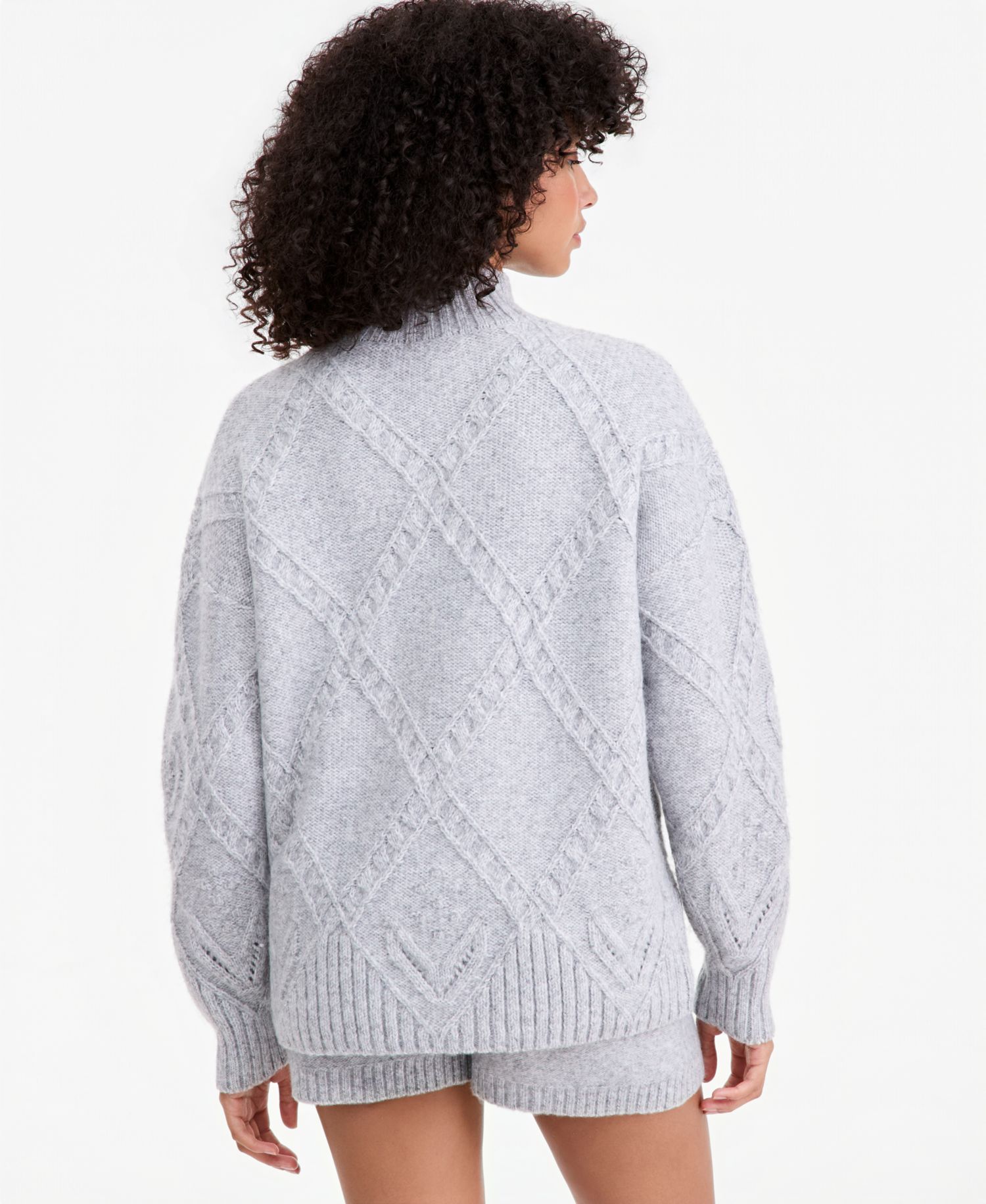 Women's Cable-Knit Mock Neck Sweater