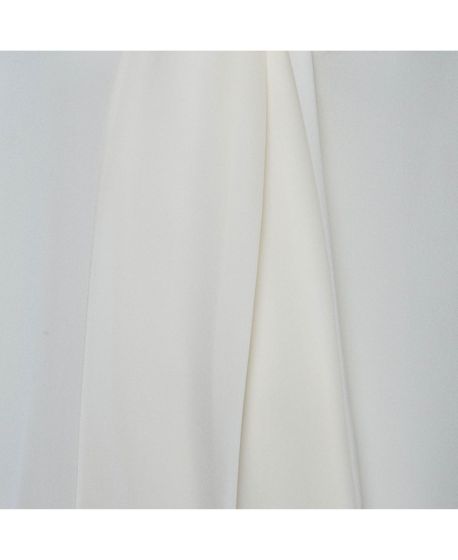 Women's Cream Silk Tie-Neck Long-Sleeve Blouse