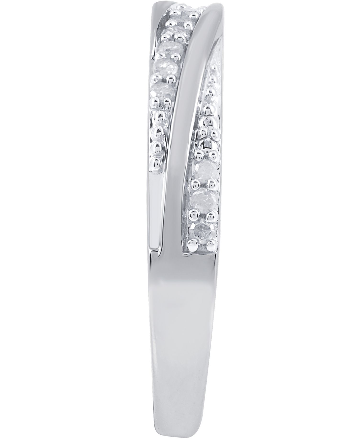 Diamond Twist Look Ring (1/6 ct. t.w.) in Sterling Silver