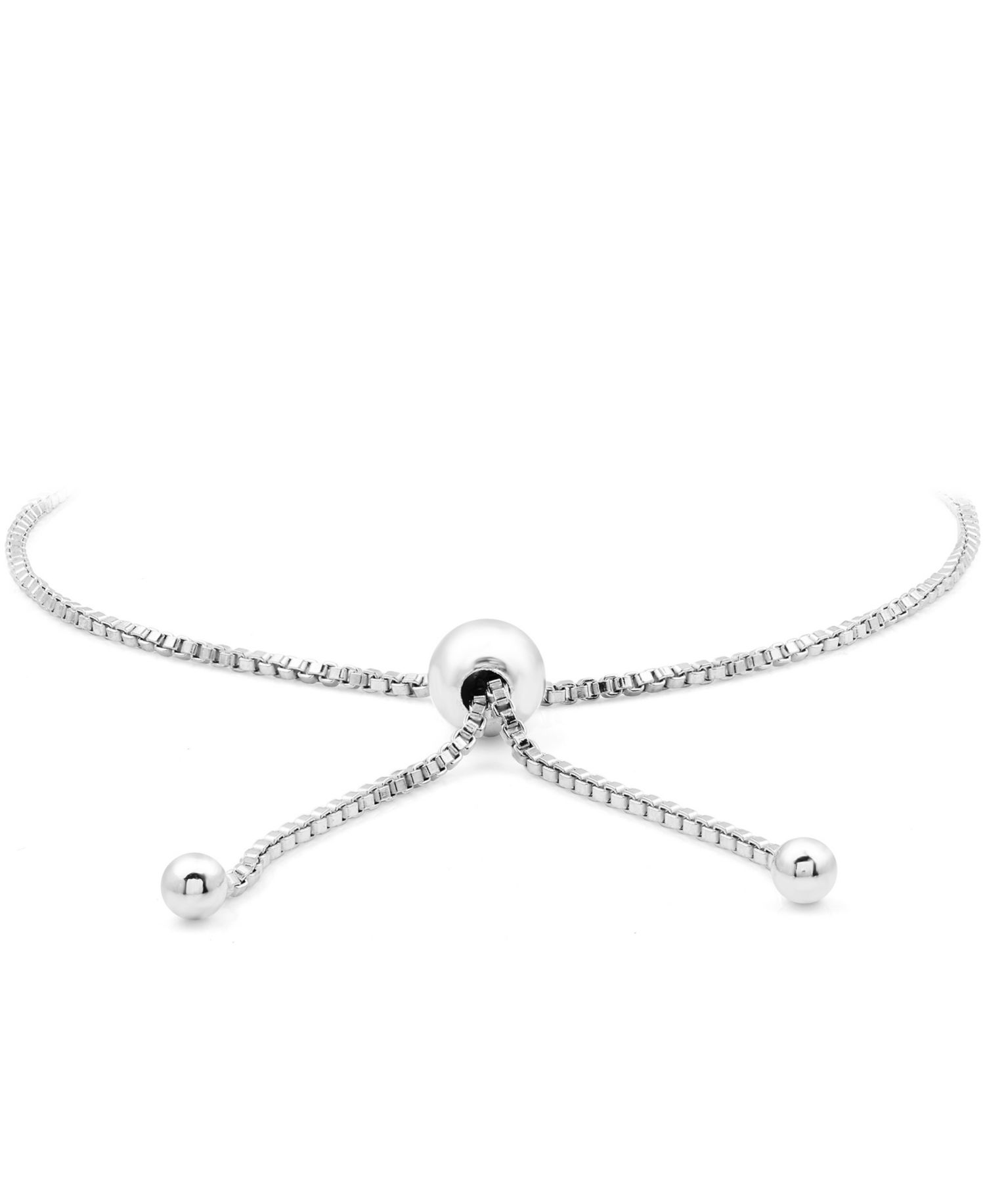 Black Diamond (1/10 ct. t.w.) & White Diamond (1/20 ct. t.w.) Oval Link Bolo Bracelet in Sterling Silver
