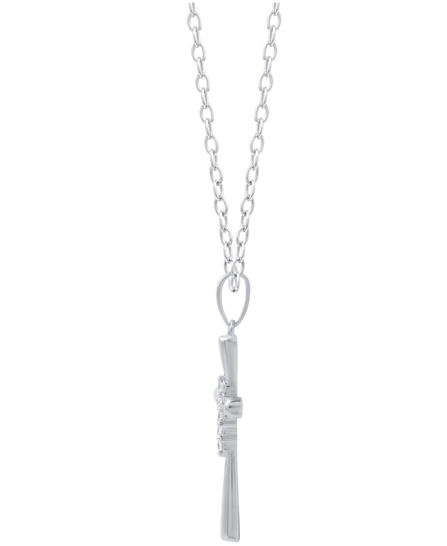 Diamond Cross 18" Cross Pendant Necklace (1/10 ct. t.w.) in Sterling Silver