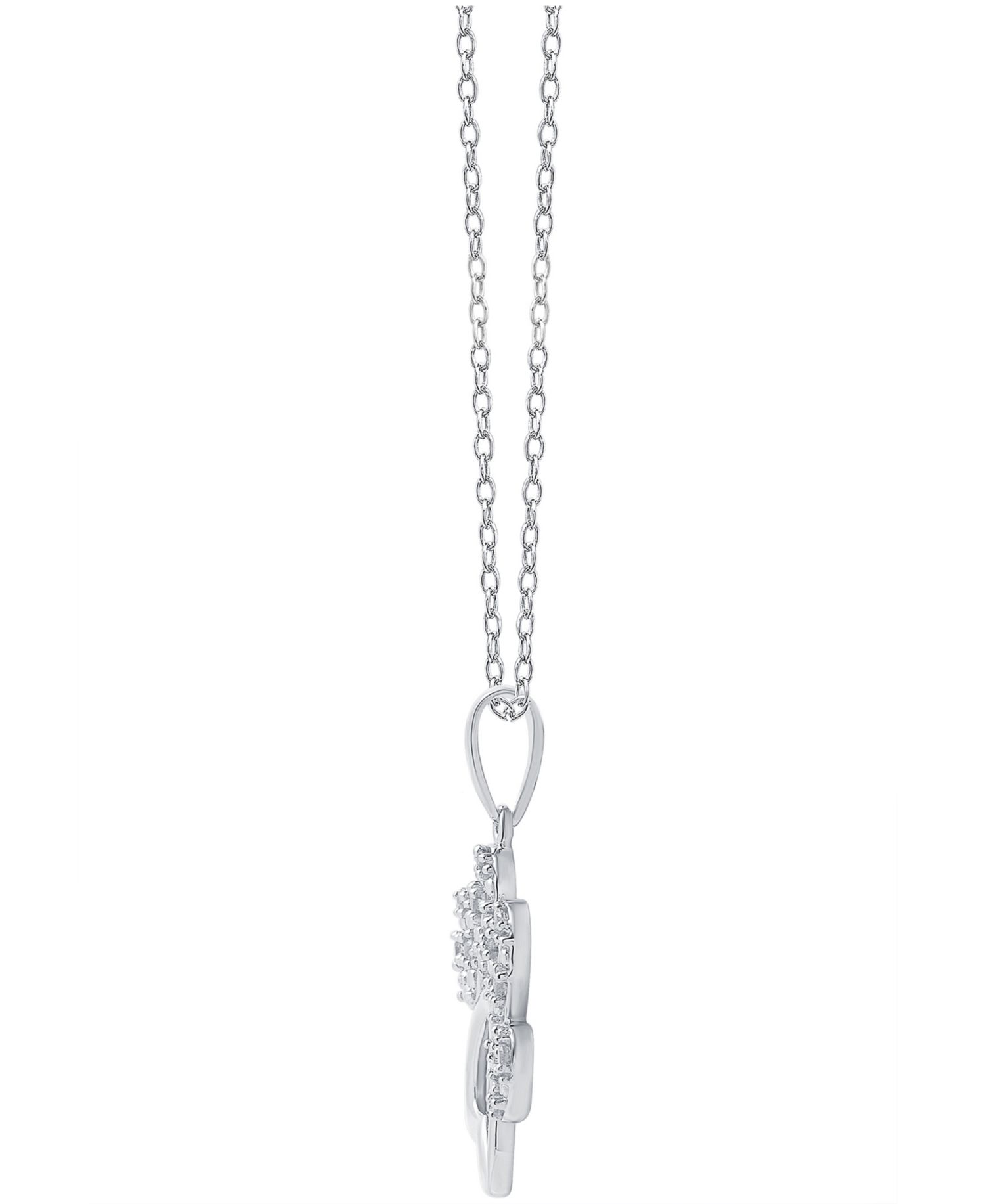 Diamond Pawprint Pendant Necklace (1/10 ct. t.w.) in Sterling Silver