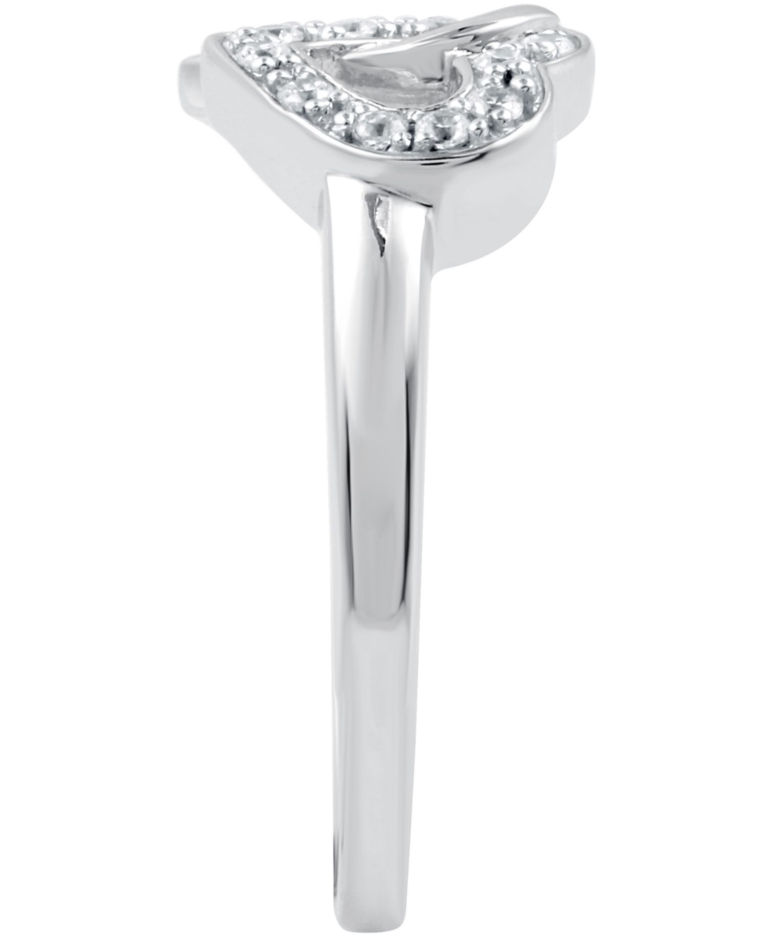 Diamond Double Heart Ring in Sterling Silver (1/10 ct. t.w.)