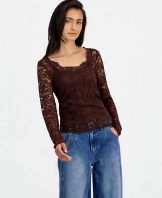 Women's Lace Long-Sleeve Corset Top
