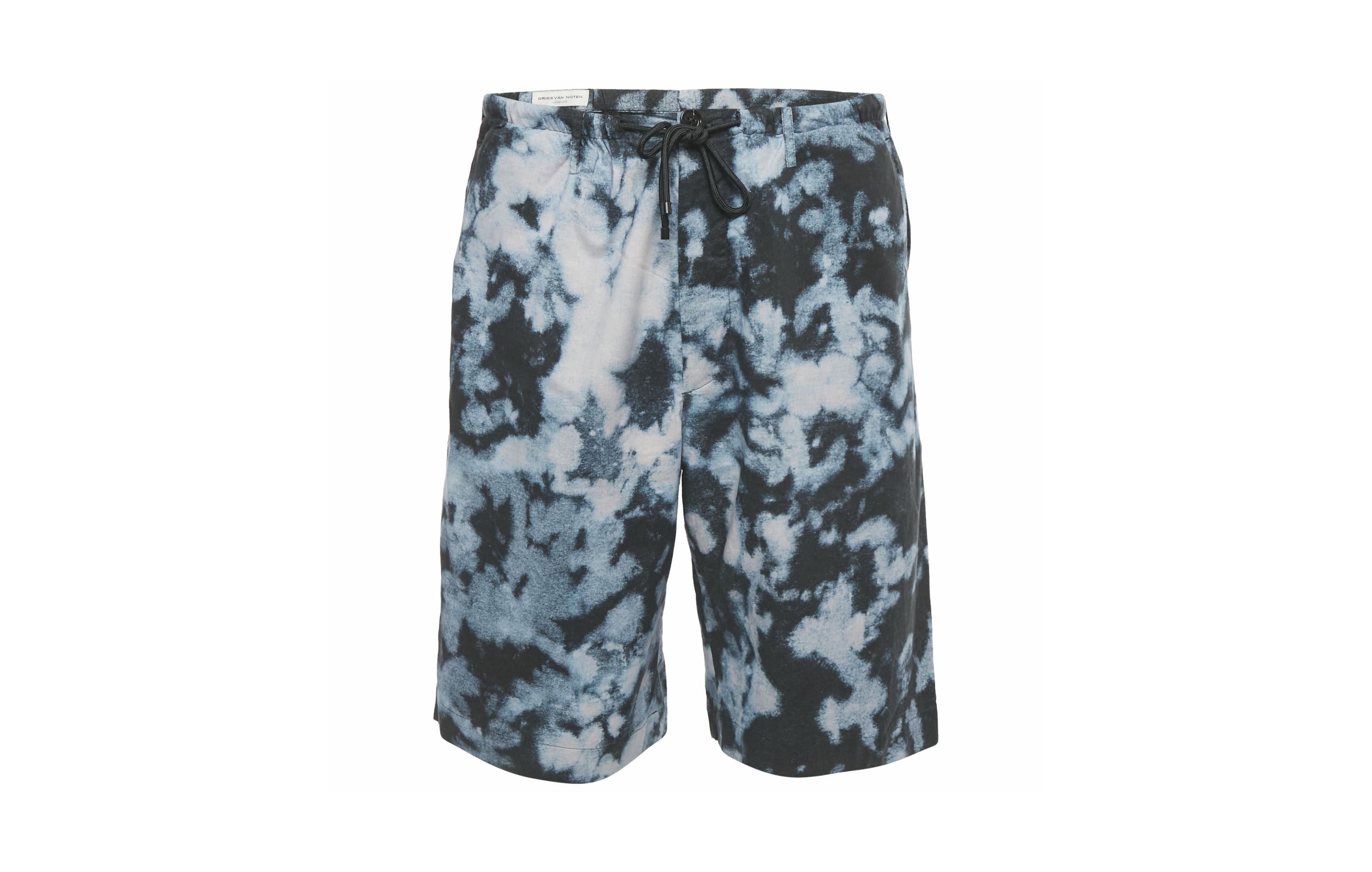 Pre-Owned Dries Van Noten Men's Abstract Print Cotton Shorts