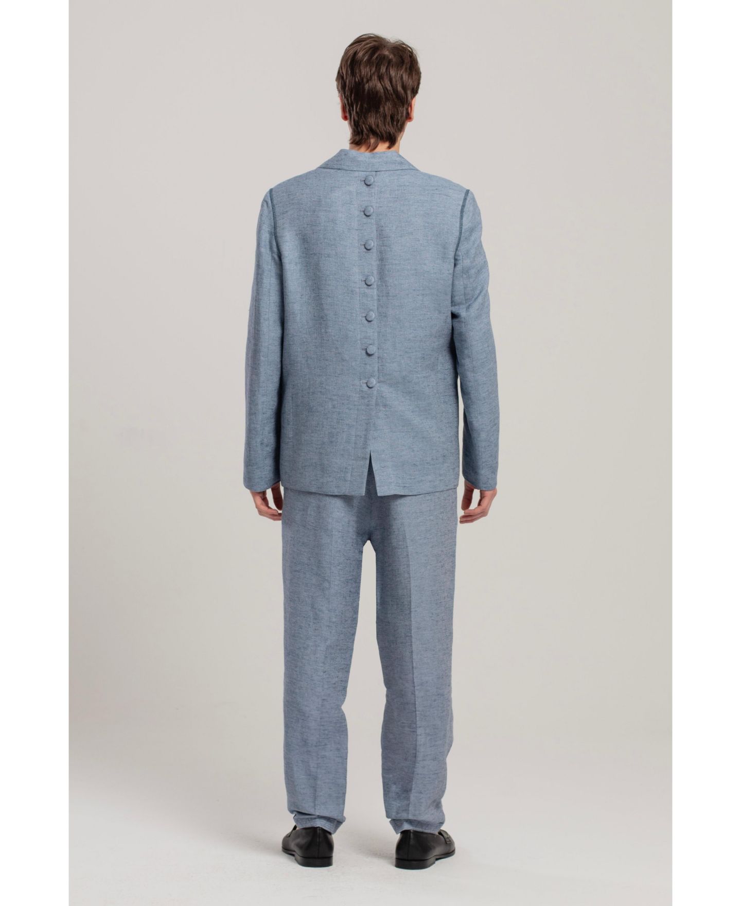 Мужской пиджак PCFG Free Heaven Linen Oversized Blazer, цвет: Синий — фото 6