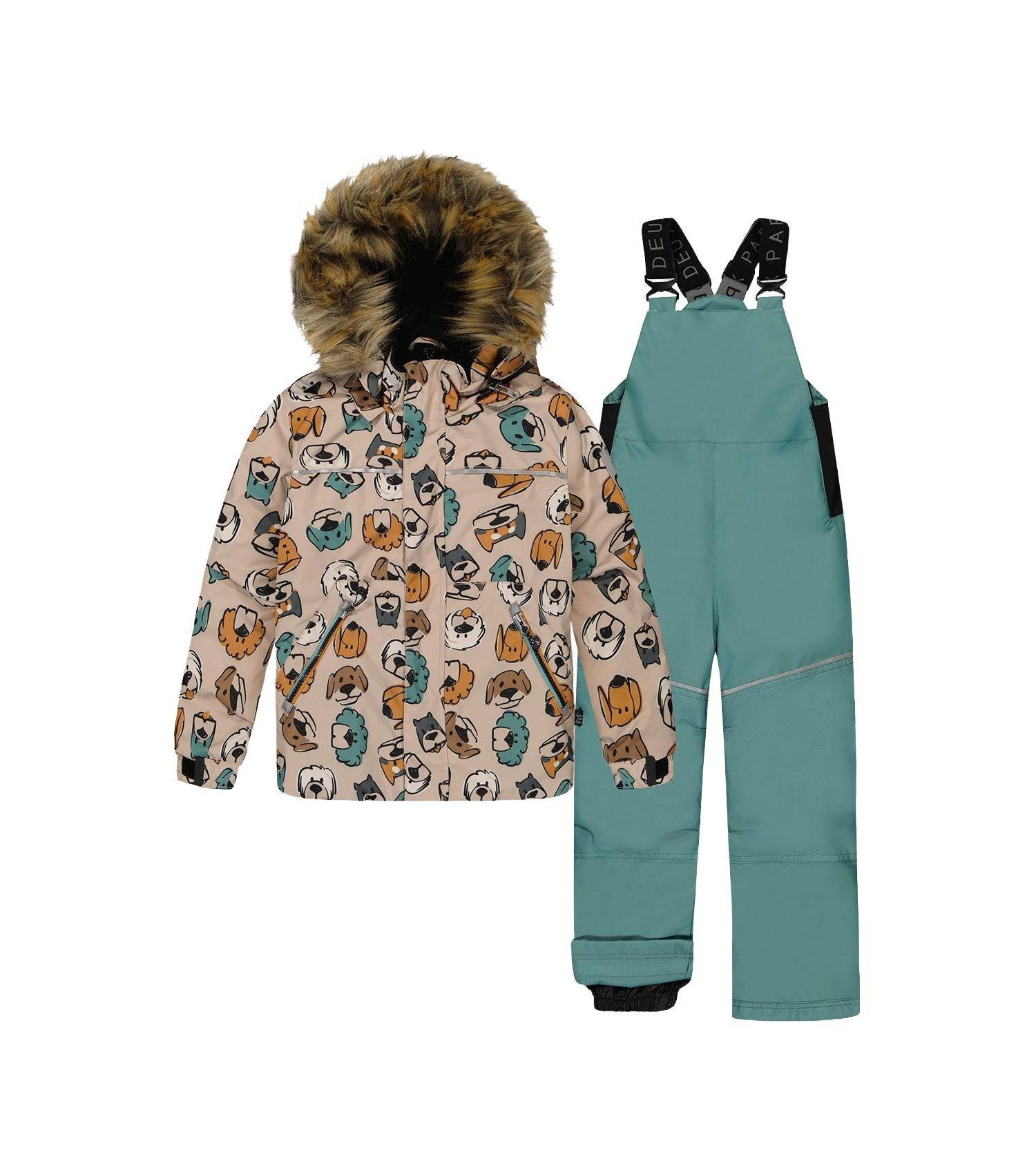 Big Boys 6-8 Two Piece Discover Snowsuit Printed with Dogs