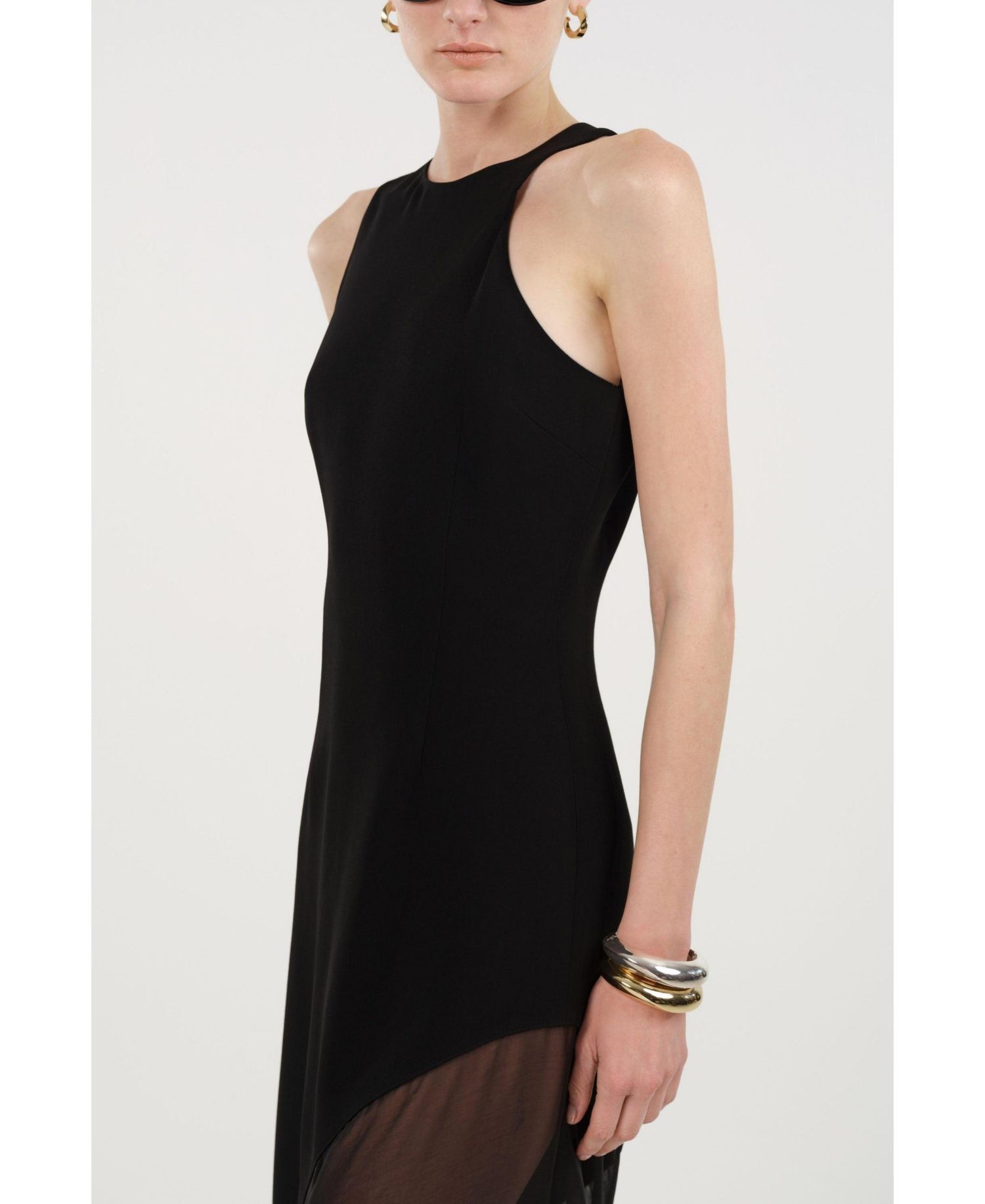 Women's Sheer Detail Maxi Dress