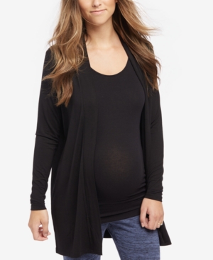 BumpStart Maternity Open-Front Draped Cardigan