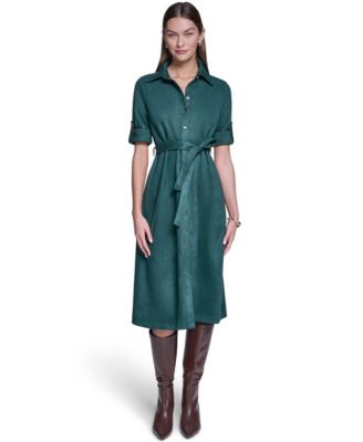 Women's Belted Midi Dress