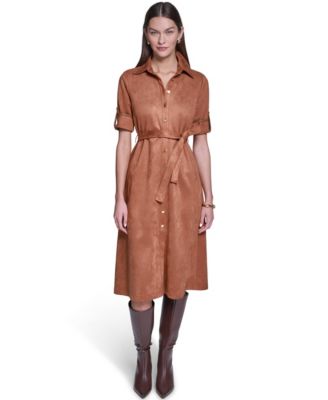 Women's Belted Midi Dress