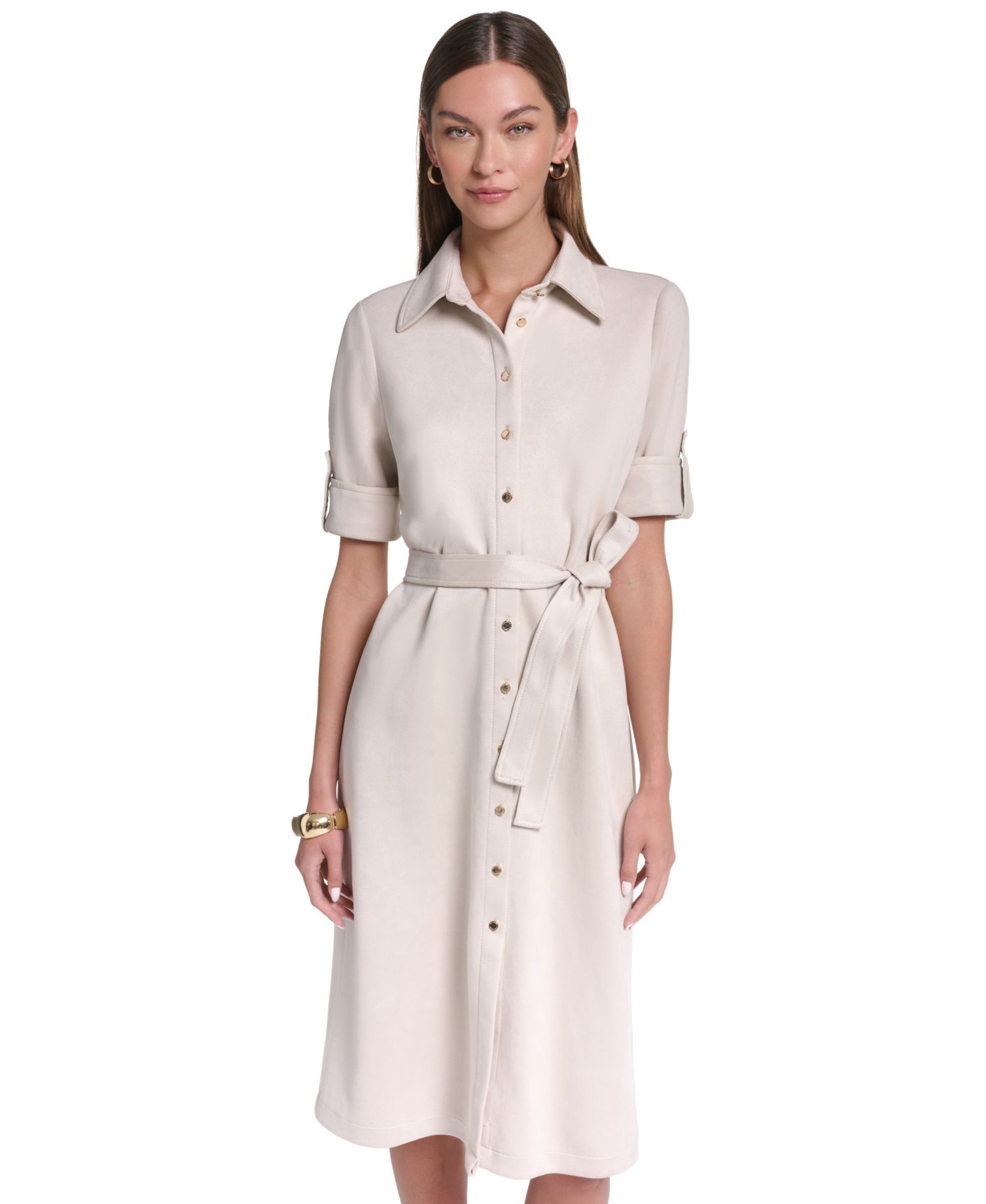 Women's Belted Midi Dress