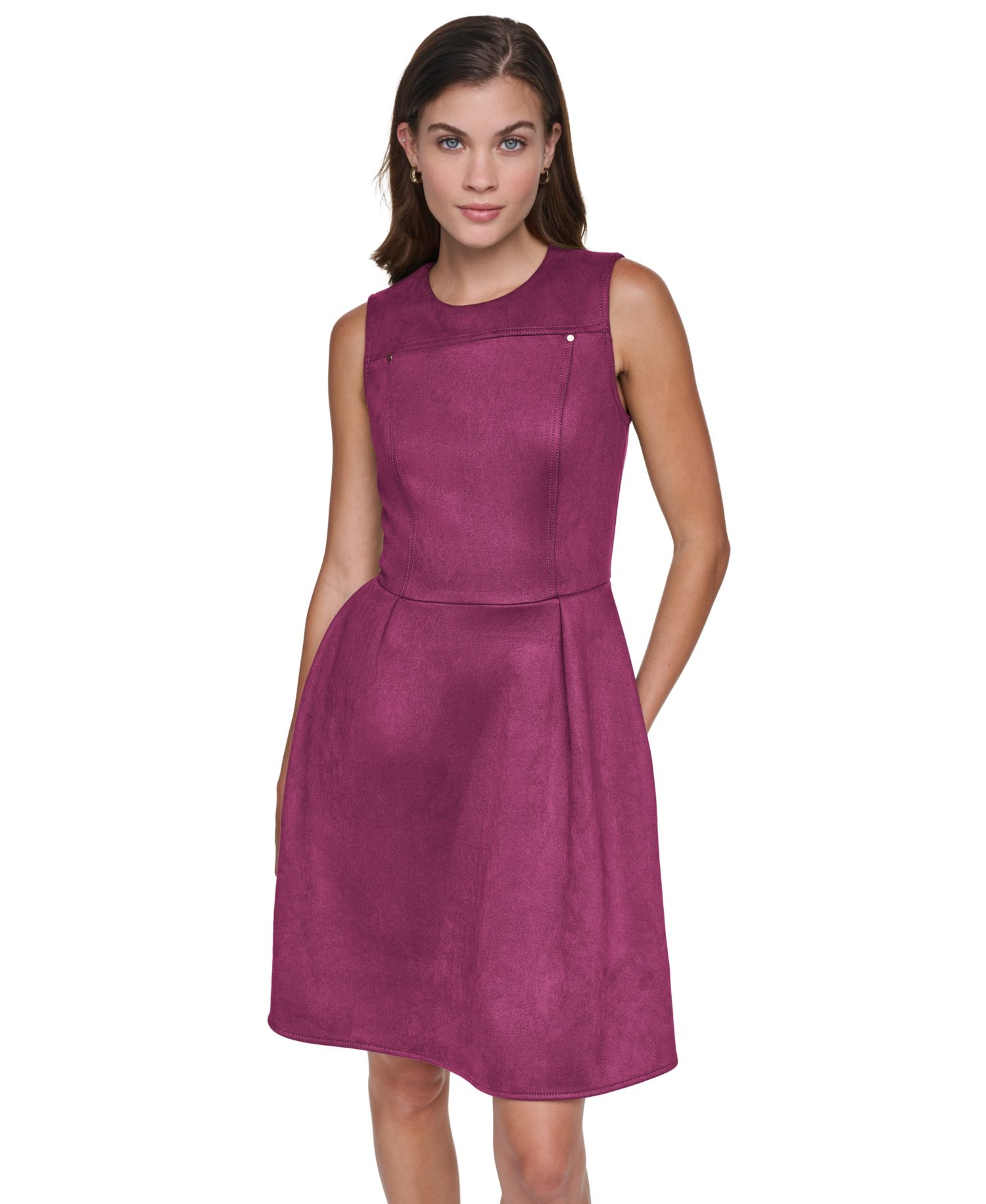 Women's Crew Neck Fit & Flare Dress