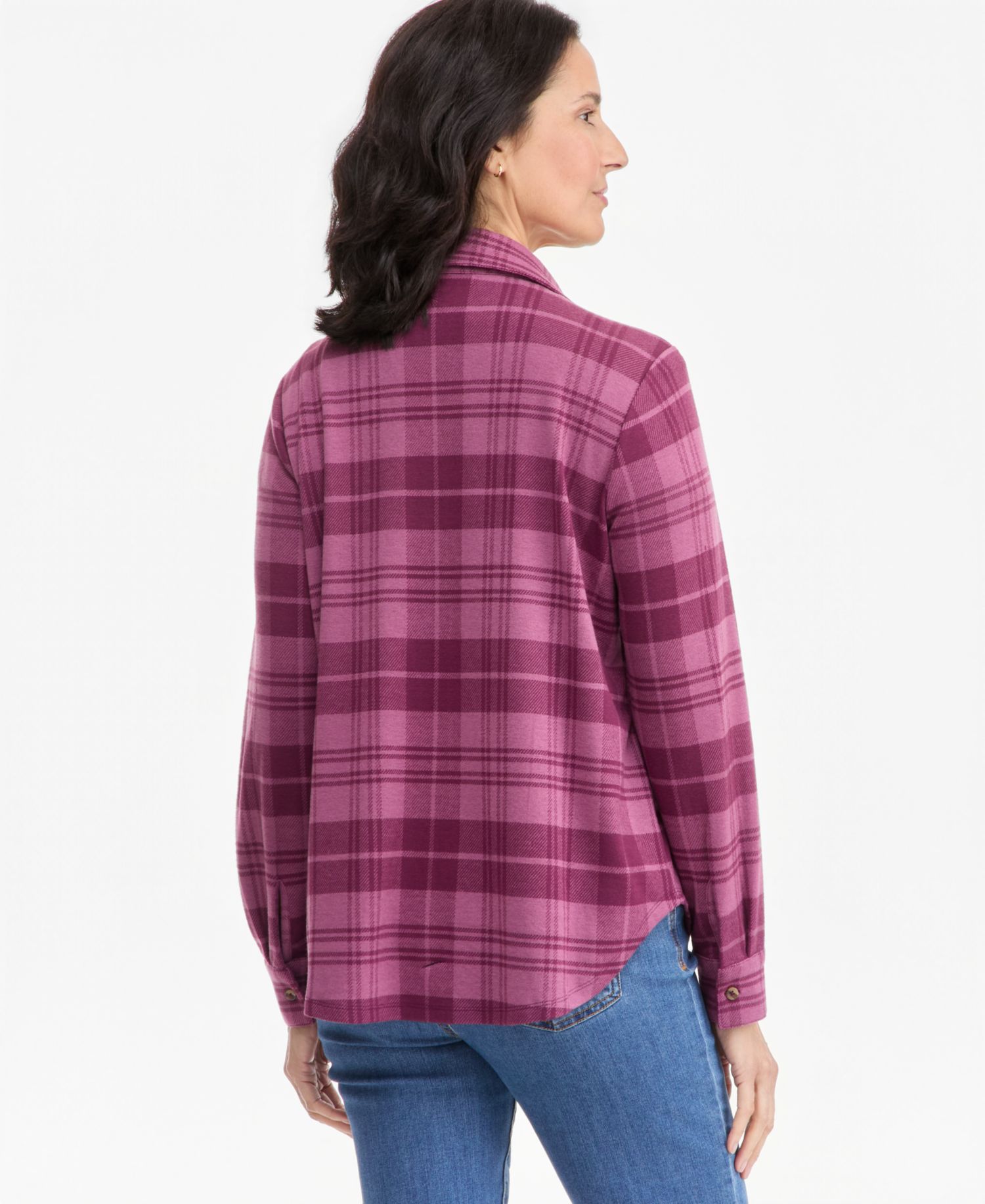 Women's Plaid Flannel Knit Shirt
