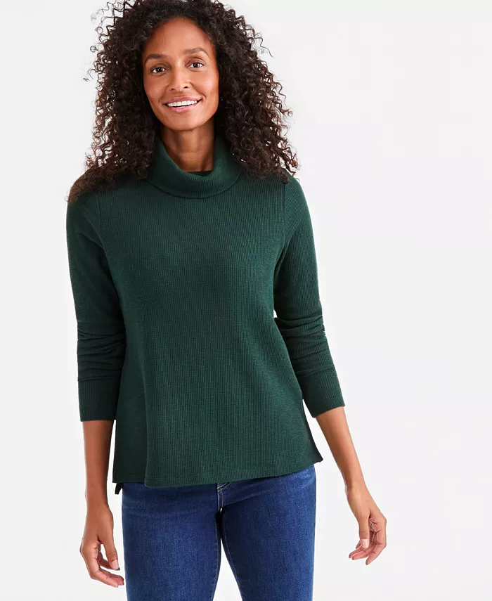 Women's Long-Sleeve Thermal Turtleneck Top - thumbnail 4