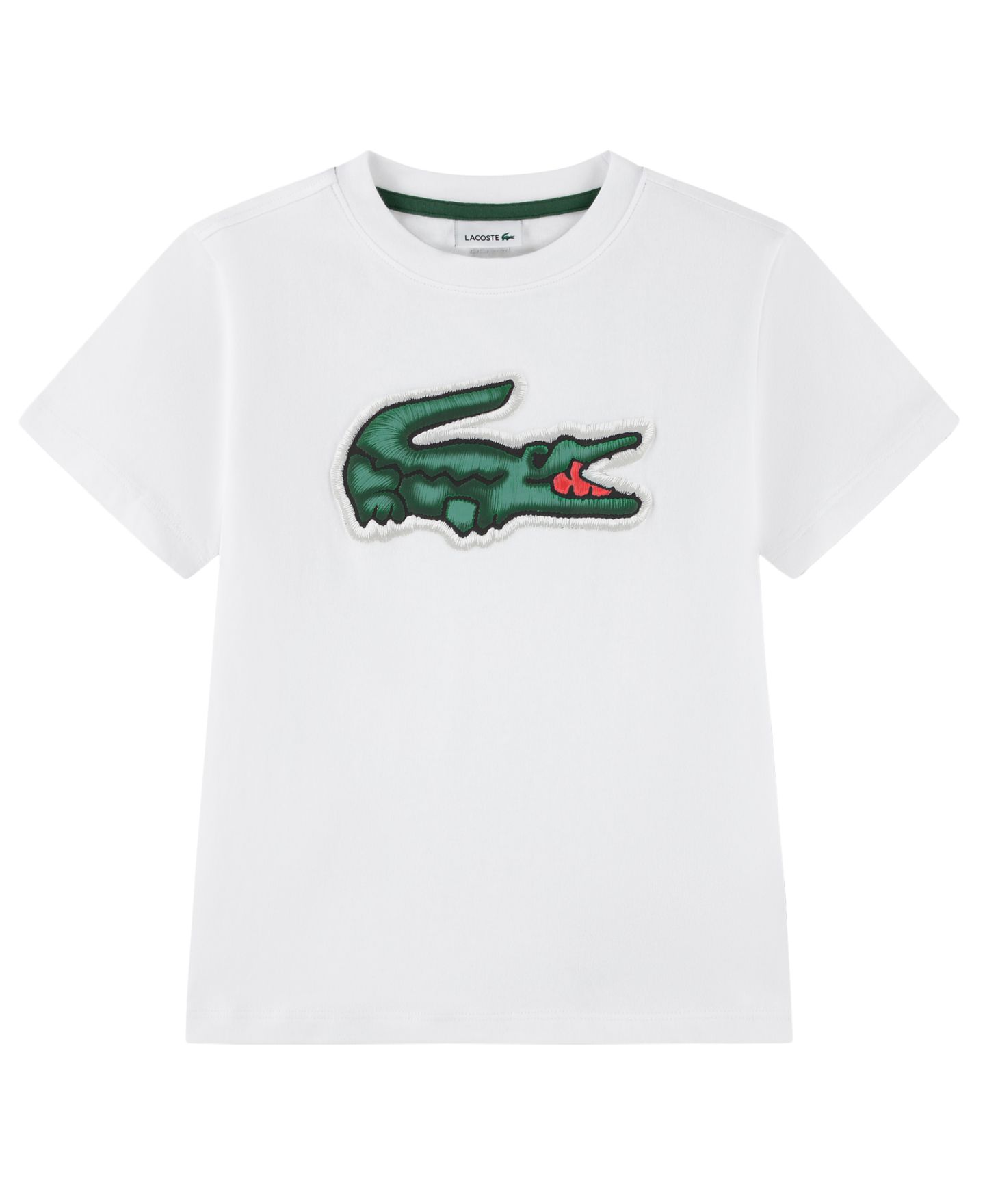 Футболка Lacoste Short-Sleeve Logo Patch для мальчиков, цвет: Blanc — фото 1