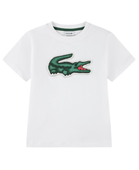 Футболка Lacoste Short-Sleeve Logo Patch для мальчиков, цвет: Blanc