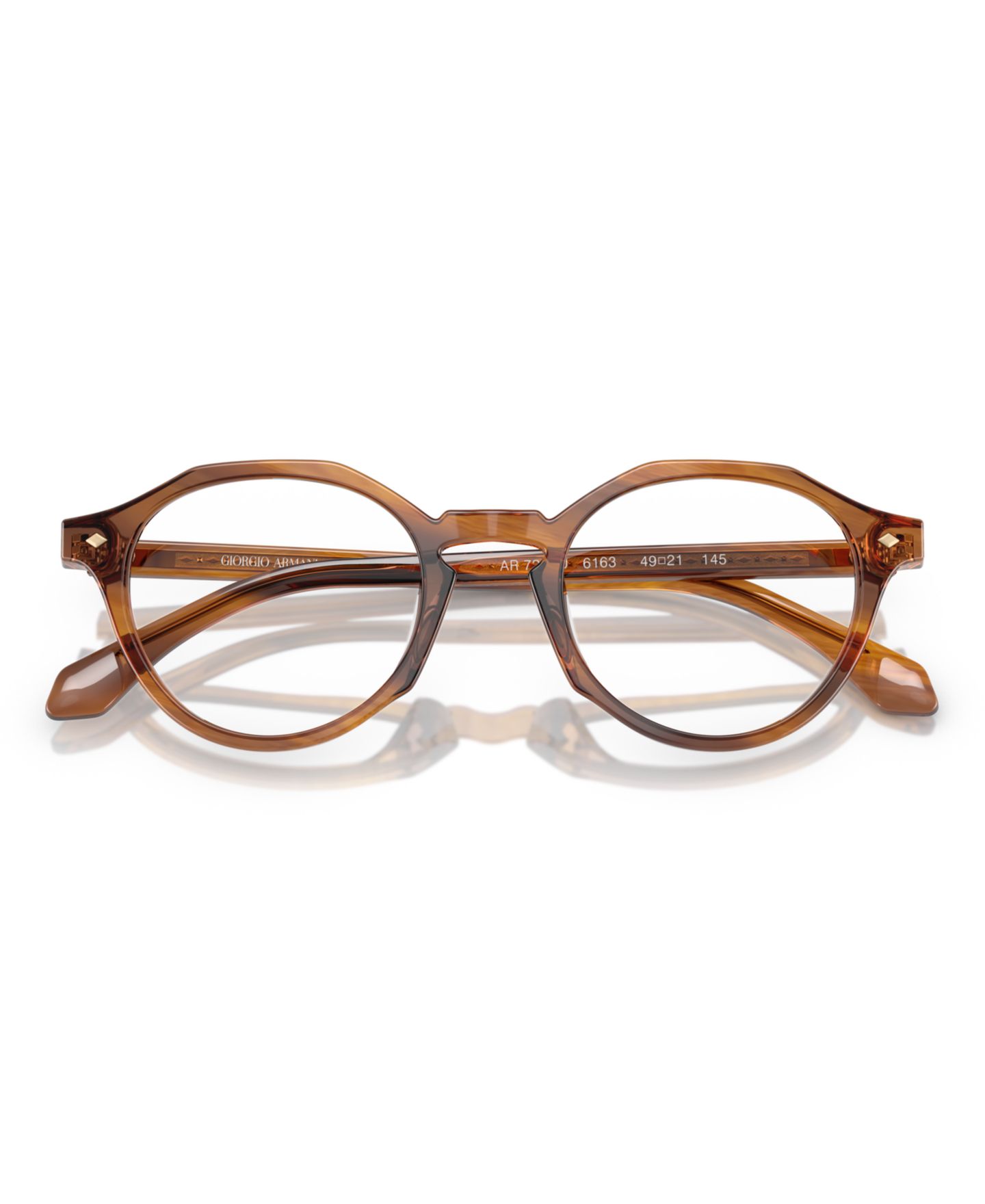 Мужские очки Giorgio Armani Eyeglasses, AR7264U, цвет: Полосатый коричневый — фото 11