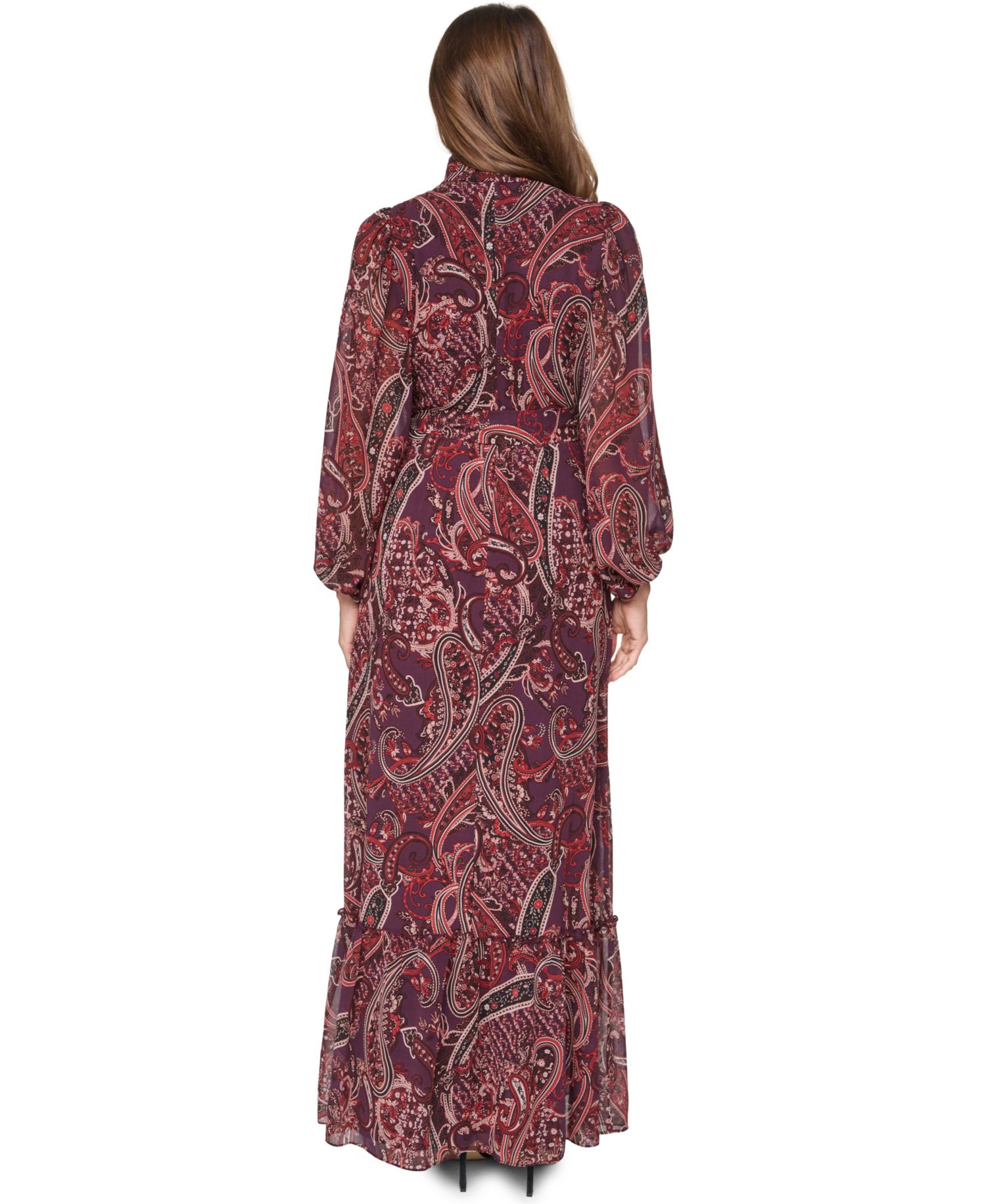 Plus Mock Neck Tiered Maxi Dress