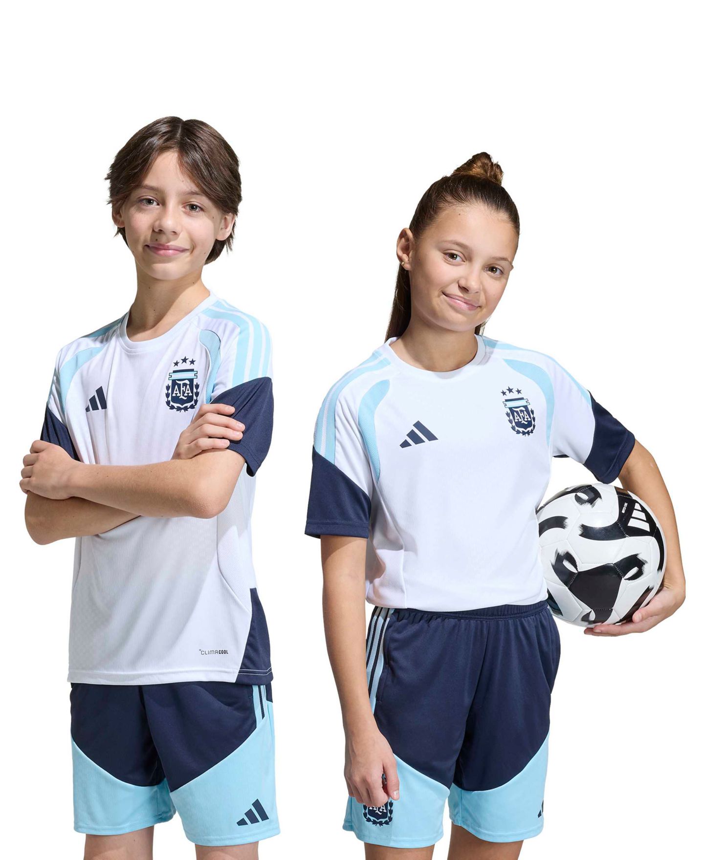 Футболка adidas Argentina 26 Tiro Short-Sleeve Training T-Shirt для мальчиков, цвет: Белый — фото 6